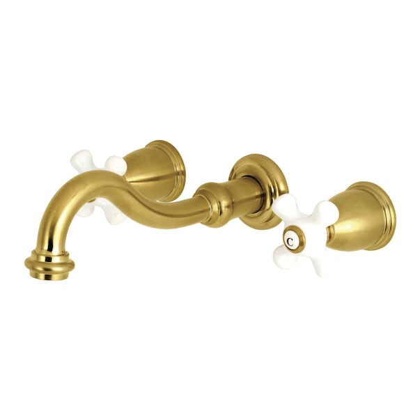 Roman Tub Faucet, Brushed Brass, Wall Mount